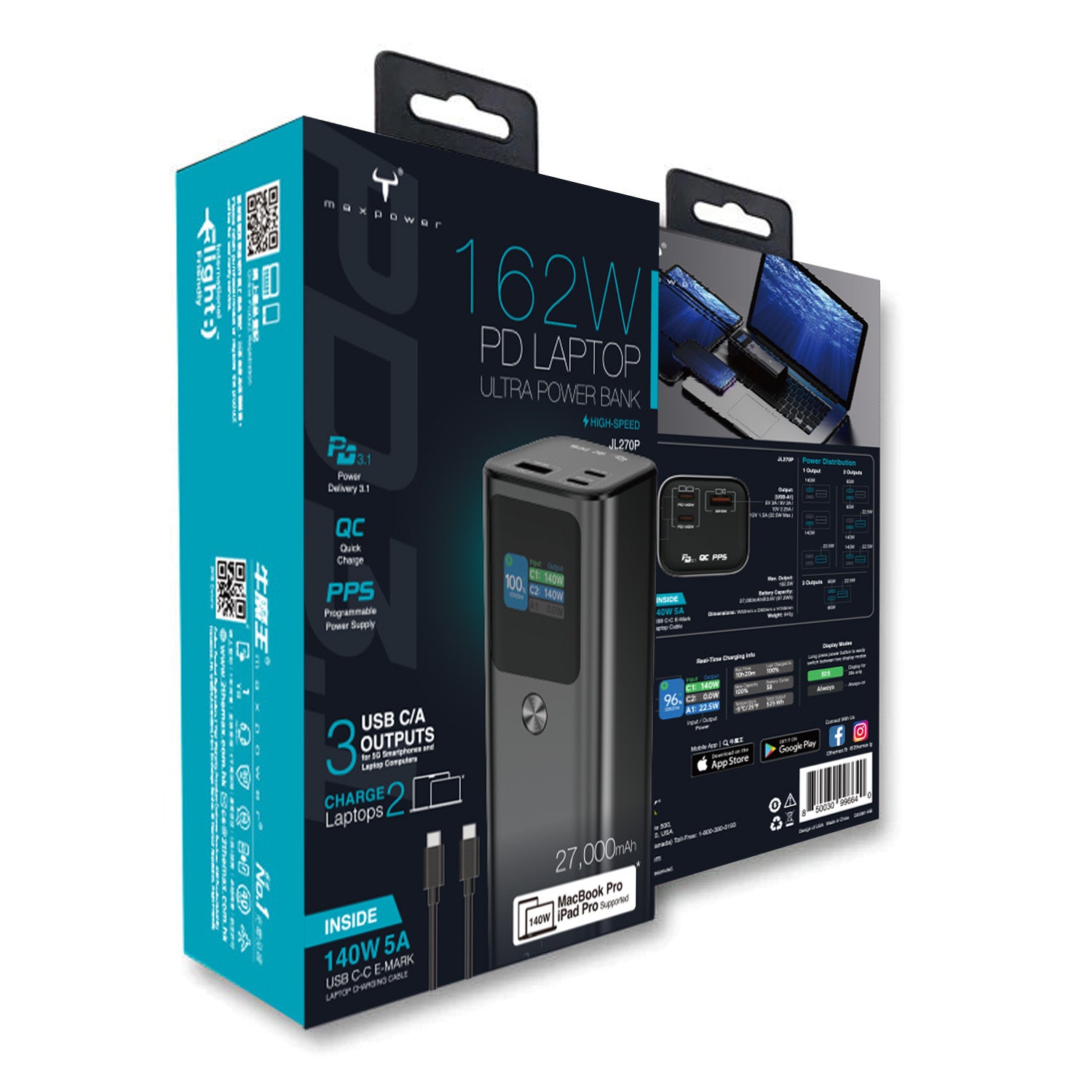 牛魔王 JL270P 27,000mAh 外置充電器 (CCC 認證)