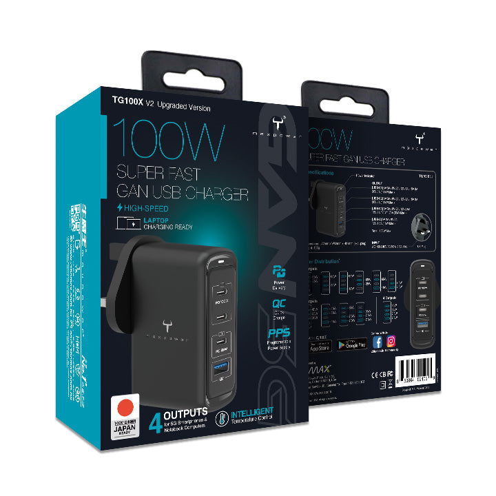 牛魔王 TG100X 100W 4 位 GaN USB 充電器 Gen.2