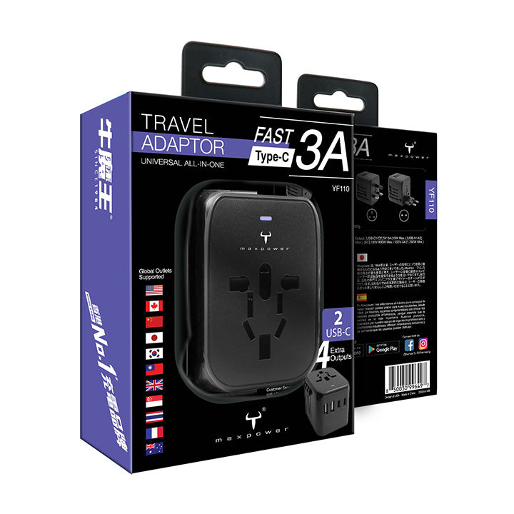 牛魔王 YF110 USB-C 4 位充電旅遊插座