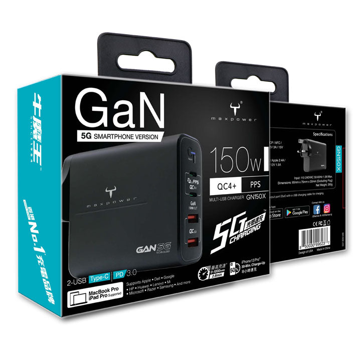 牛魔王 GN150X 150W 4 位 GaN USB 充電器